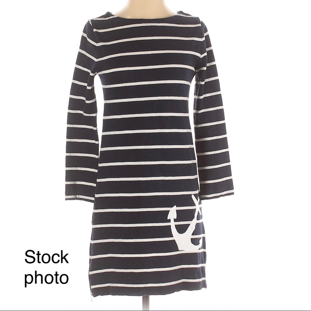 J CREW BLUE / WHITE STRIPED DRESS